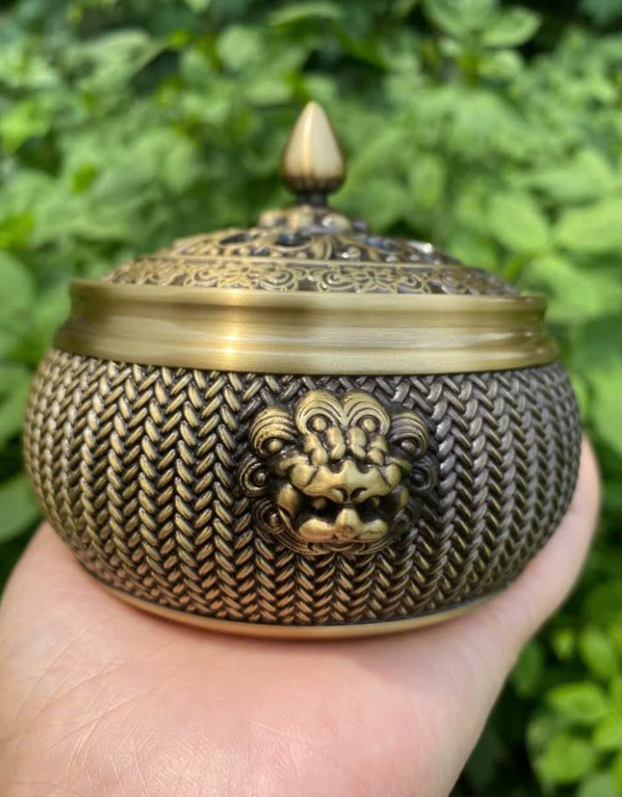 Lư Đồng Xông Trầm Hương Hình Đài Sen 2